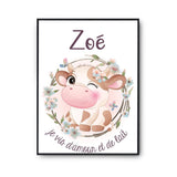 Affiche Zoé Amour et Biberon de Lait Vache - Planetee