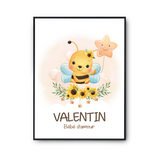 Affiche Valentin bébé d'amour abeille - Planetee