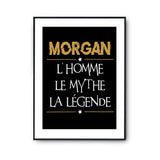 Affiche Morgan prénom mythe légende Jaune - Planetee