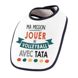 Bavoir bébé Ma mission Volleyball avec Tata - Planetee