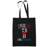 Sac Tote Bag Anglais Je peux pas Noir - Planetee