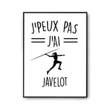 Affiche Javelot femme j'peux pas Blanc Premium - Planetee