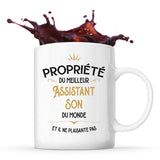 Mug blanc Propriété du Meilleur Assistant Son - Planetee