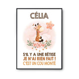 Affiche Célia Cou Monté Girafe - Planetee