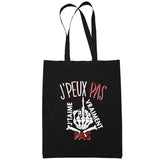 Sac Tote Bag Je T'Aime Pas Je peux pas Noir - Planetee