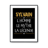 Affiche Sylvain prénom mythe légende Jaune - Planetee