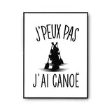 Affiche Canoë j'peux pas Blanc Premium - Planetee