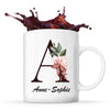 Mug Blanc Anne-Sophie Lettre Fleur - Planetee