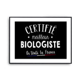 Affiche Biologiste Homme Meilleur de France Métier - Planetee