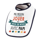 Bavoir bébé Ma mission Jeux de Rôle avec Papi - Planetee