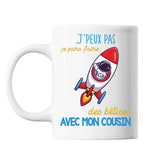 Mug Bêtises avec Cousin Astronaute Fusée - Planetee