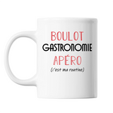 Mug Gastronomie C'est ma Routine Blanc - Planetee