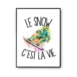 Affiche Snowboard c'est la vie Snowboardeur et Snowboardeuse - Planetee