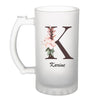 Chope de bière Karine Lettre Fleur - Planetee