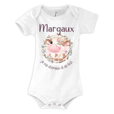 Body bébé Margaux Amour et Biberon de Lait Vache - Planetee