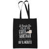 Sac Tote Bag Exotic Shorthair Je travaille dur Noir - Planetee