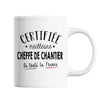 Mug Femme Cheffe de Chantier Meilleure de France | Tasse Blanc métier - Planetee