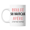 Mug Ski Nautique C'est ma Routine Blanc - Planetee