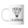 Mug Badminton j'peux pas Blanc - Planetee