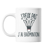 Mug Badminton j'peux pas Blanc - Planetee