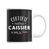 Mug Homme Caissier Meilleur de France | Tasse Noire métier - Planetee
