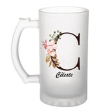 Chope de bière Céleste Lettre Fleur - Planetee