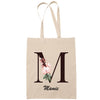 Tote Bag Beige Lettre Fleur Mamie - Planetee