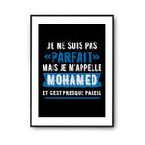 Affiche prénom Mohamed homme parfait - Planetee