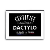 Affiche Dactylo Femme Métier Meilleure de France - Planetee