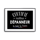 Affiche Dépanneur Homme Meilleur de France Métier - Planetee