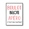 Affiche Belote C'est ma Routine - Planetee