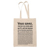 Tote Bag Psychiatre Bonne ou Mauvaise Beige - Planetee