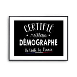 Affiche Démographe Homme Meilleur de France Métier - Planetee