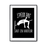 Affiche Saut en hauteur j'peux pas Noir - Planetee