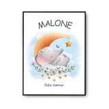 Affiche Malone bébé d'amour éléphant - Planetee