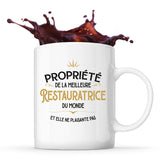 Mug blanc Propriété de la Meilleure Restauratrice - Planetee