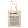 Tote Bag Ecuyère Bonne ou Mauvaise Beige - Planetee