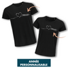 T-shirt couple Depuis XXXX | Date/Année personnalisable - Planetee