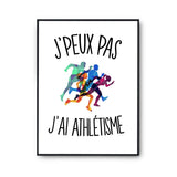 Affiche athlétisme j'peux pas Blanc Premium - Planetee