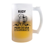 Chope de bière Rudy Prénom Pilier de Bar - Planetee