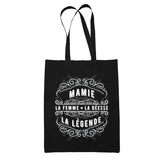 Tote Bag Noir Déesse Légende Mamie - Planetee