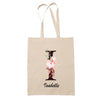 Tote Bag beige Isabelle Lettre Fleur - Planetee