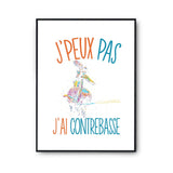 Affiche Contrebasse j'peux pas Blanc Premium - Planetee
