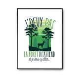 Affiche forêt j'peux pas Blanc Premium - Planetee