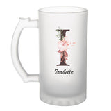 Chope de bière Isabelle Lettre Fleur - Planetee