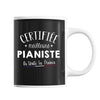 Mug Femme Pianiste Meilleure de France | Tasse Noire métier - Planetee