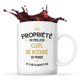 Mug blanc Propriété du Meilleur Clerc de Notaire - Planetee