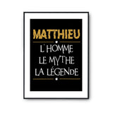 Affiche Matthieu prénom mythe légende Jaune - Planetee