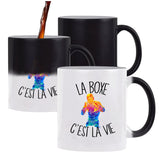 Mug magique Boxe c'est la vie Boxeur et Boxeuse | Tasse changement de couleur - Planetee